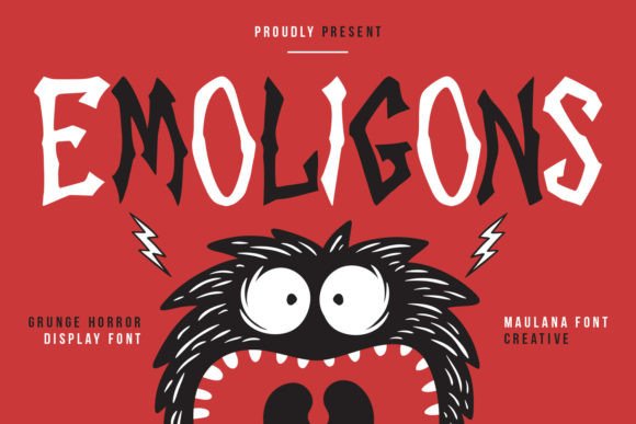 Emoligons: A Grunge Horror Display Font for Bold Campaigns