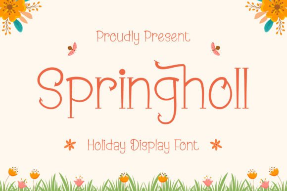 Springholl: A Festive Display Font for Holiday Designs